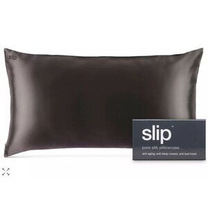 BRAND NEW! SLIP Charcoal Grey Queen Standard Zippered Silk Pillowcase - Set of 1
